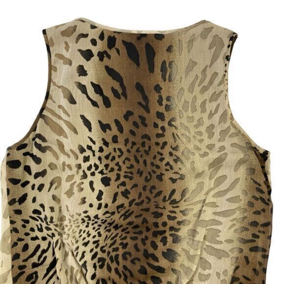 New Direction Sleeveless Blouse Womens Size Medium Leopard Print Embellished Top - Picture 6 of 12